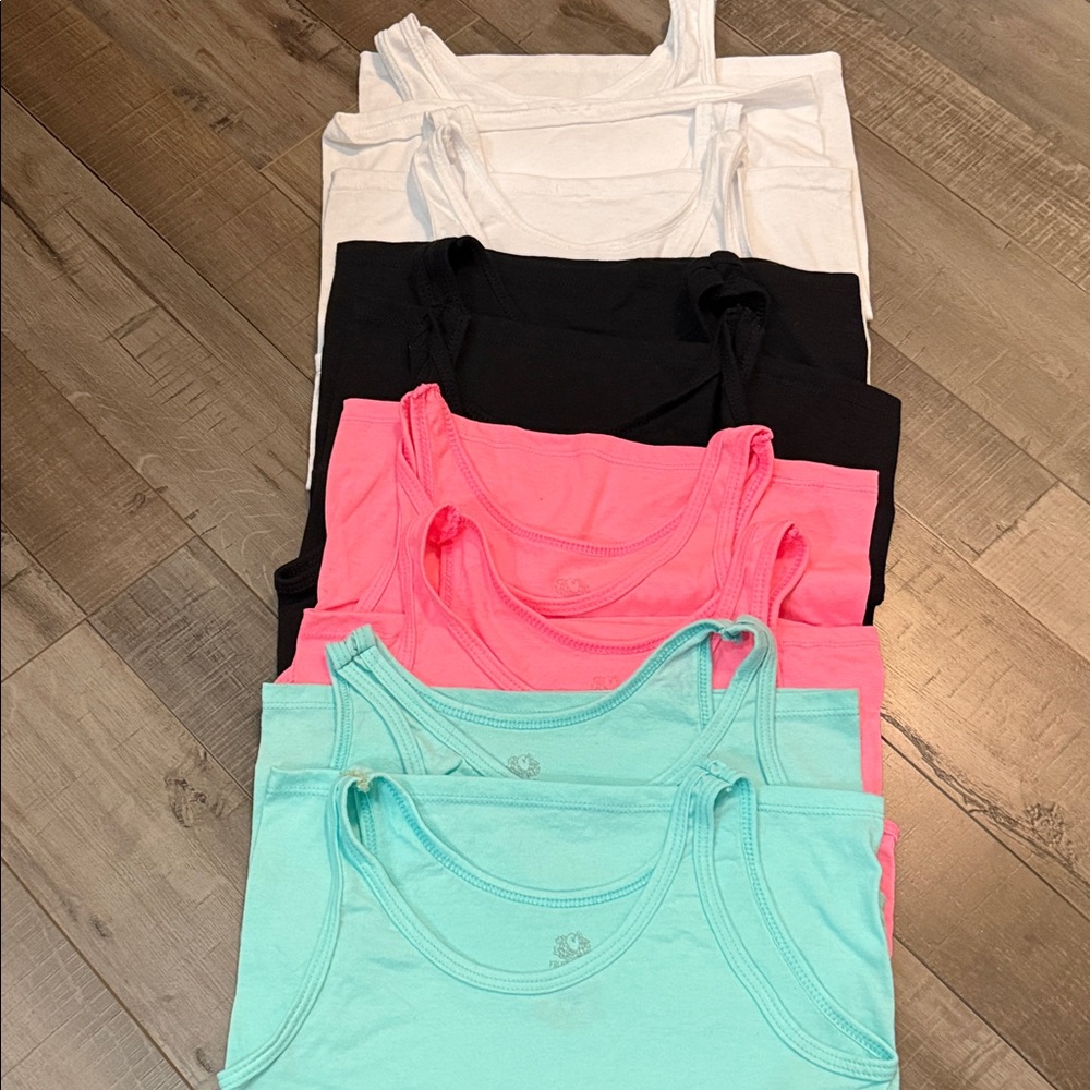 Fruit of the Loom Kids Tank Tops - White, Black, Pink, Aqua